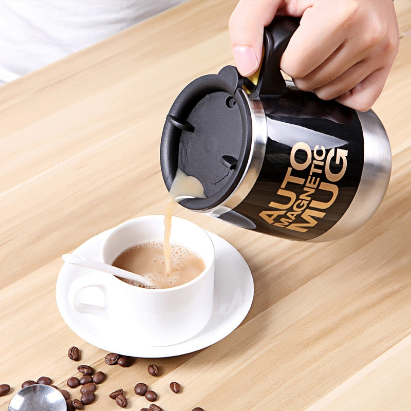 Self stirring mug