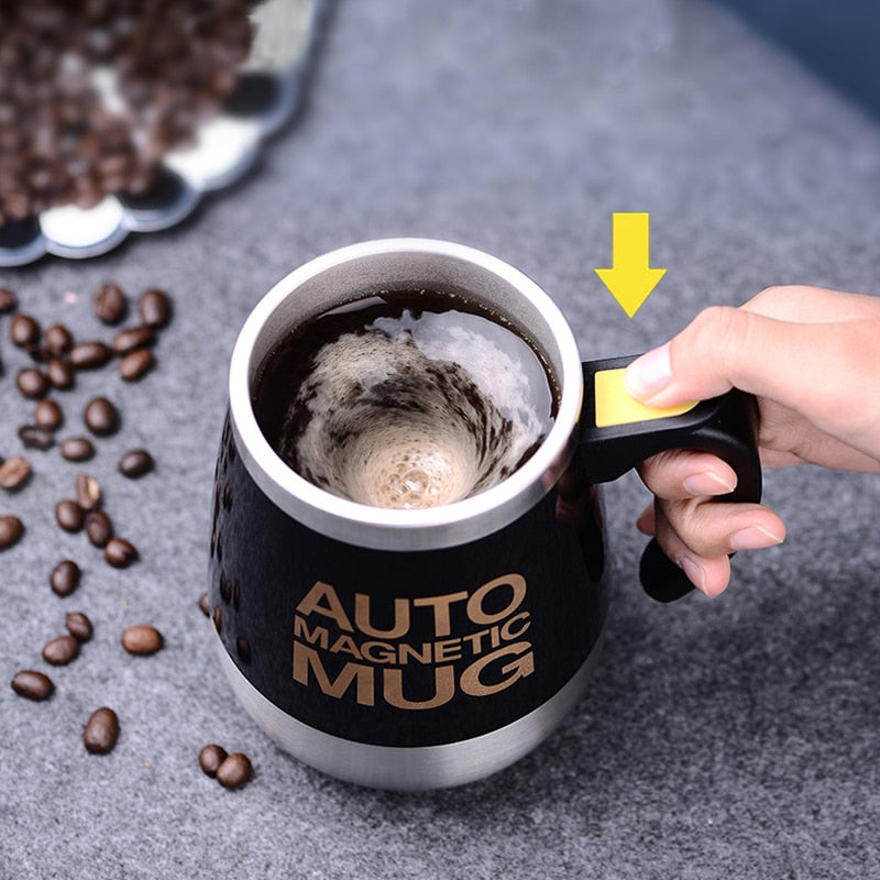 Self stirring mug